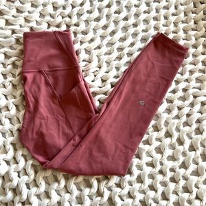 Lululemon pink wunder under training leggings 25” size 4